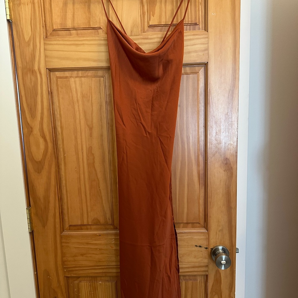 Astr Terracotta Slip Dress